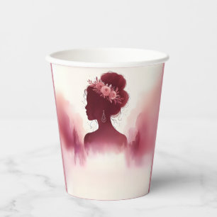 Silver Plum Lace Gown Boho Burgundy Quinceanera Pappbecher