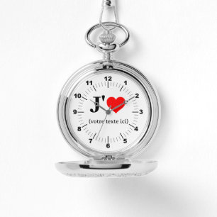 Silver Pocket Watch - Custom I Herz Armbanduhr