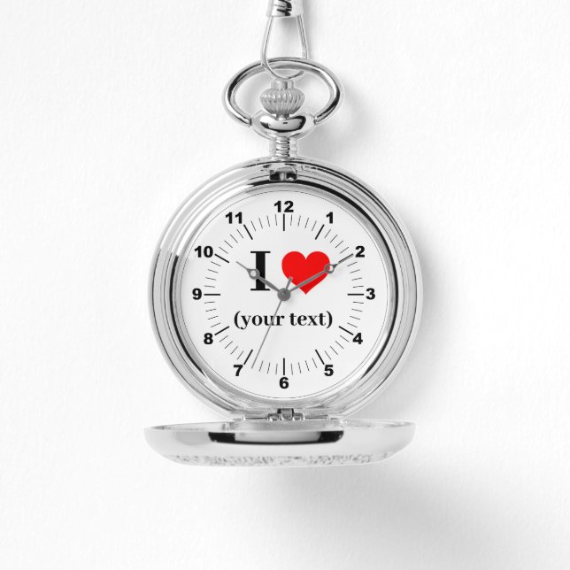 Silver Pocket Watch - Custom I Herz Armbanduhr (Vorderseite)