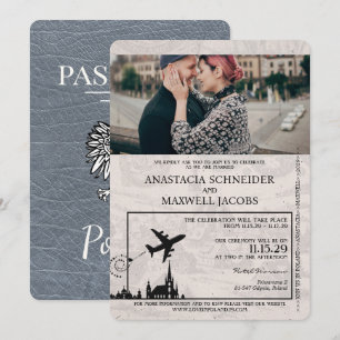 Silver Poland Passport Hochzeitseinladung Einladung