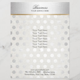 Silver Polka Dots Classy Linen Salon Wellness-Cent Flyer