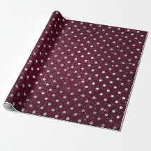 Silver Polka Dots Gray Glitzer Beet Burgundy