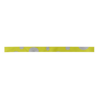 Silver Polka Dots on Golden Background Satinband