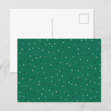 Silver Polka Dots on Green