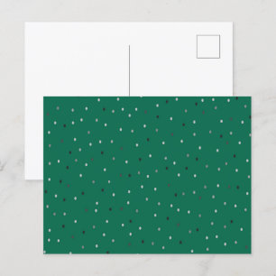 Silver Polka Dots on Green Postkarte