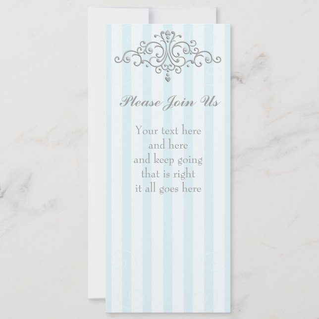 Silver Princess Filigree Einladung (Vorderseite)