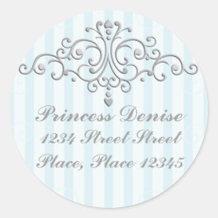 Silver Princess Filigree Runder Aufkleber