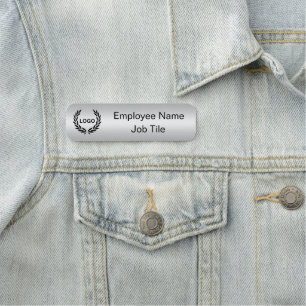 Silver Printed Company Name Tag - Büromaterial Namensschild