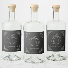 Silver Pumpkin Halloween Alkoholflaschenetikett