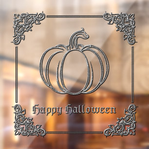 Silver Pumpkin Halloween Fensteraufkleber