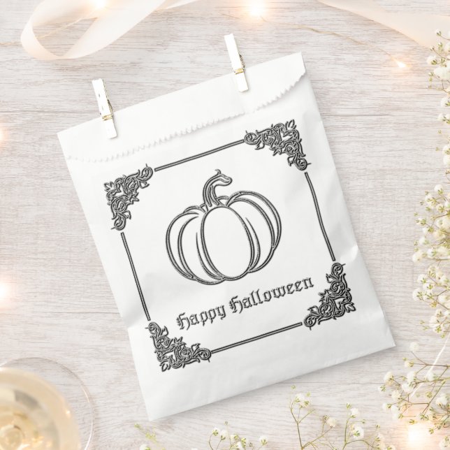 Silver Pumpkin Halloween Geschenktütchen (Ausgeschnitten)