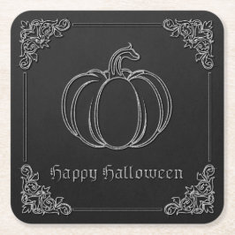 Silver Pumpkin Halloween Rechteckiger Pappuntersetzer