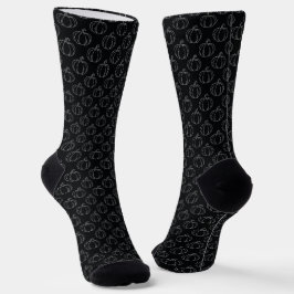 Silver Pumpkin Halloween Socken