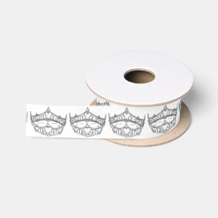 Silver Queen of Hearts Kronkronenband Tiara Satinband