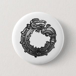 Silver Quetzalcoatl Button