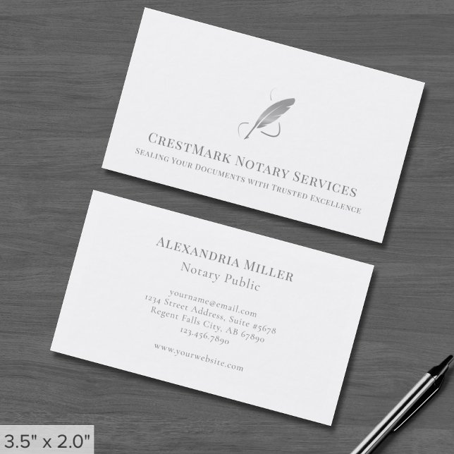Silver Quill Notary Visitenkarte (Von Creator hochgeladen)