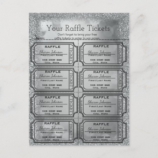 Silver Raffle Tickets Postkarte (Vorderseite)