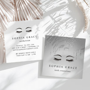 Silver Rain Lashes Quadratische Visitenkarte