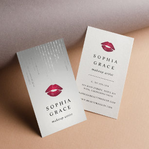 Silver Rain Makeup Artist Lips Visitenkarte