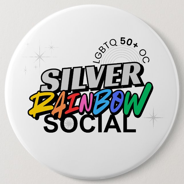Silver Rainbow Social Button (Vorderseite)