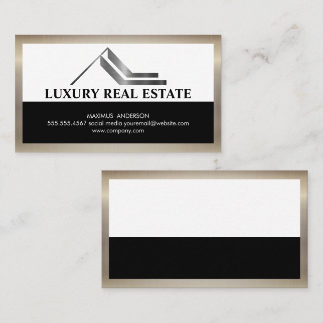 Silver Real Anwesen Logo | Unternehmen Visitenkarte (Vorne/Hinten)