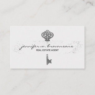 Silver Real Anwesen Retro Gold Key Visitenkarte