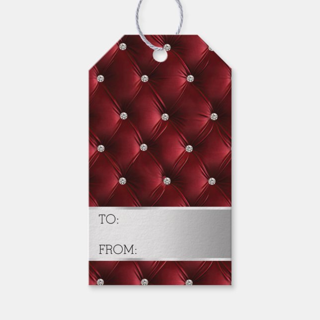 Silver Red Luxury Imitats Velvet Weihnachten Geschenkanhänger (Vorderseite)