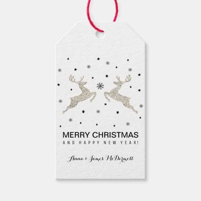 Silver Reindeers Geschenkanhänger (Vorderseite)