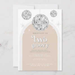 Silver Retro Disco Glitzer arch Einladung