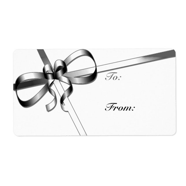 Silver Ribbon Weihnachtsgeschenke Labels (Vorne)