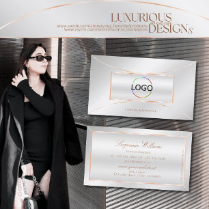 Silver Rose Gold-Deco-Chic mit Logo Beruflich Visitenkarte
