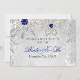 Silver Royal Blue Addon and Well Wishings Card Einladung