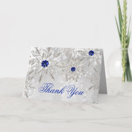 Silver Royal Blue Winter Brautparty Vielen Dank Dankeskarte