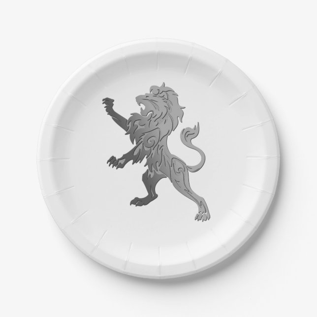 Silver Royal Lion Pappteller (Vorderseite)
