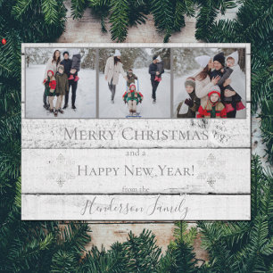 Silver Russe Snowflakes Flat Holiday Carte photo