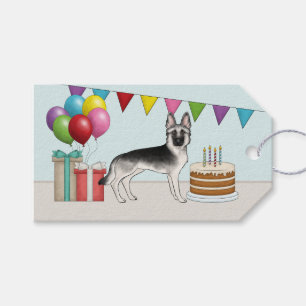 Silver Sable German Shepherd farbenfroh Geburtstag Geschenkanhänger