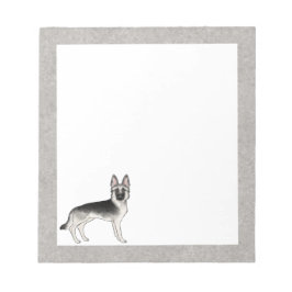 Silver Sable German Shepherd Niedlich Cartoon GSD  Notizblock