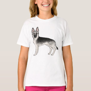 Silver Sable German Shepherd Niedlich Dog Illustra T-Shirt