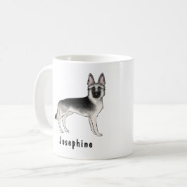 Silver Sable German Shepherder Hund mit Individuel Kaffeetasse