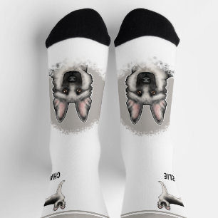 Silver Sable German Shepherder Hund mit Individuel Socken