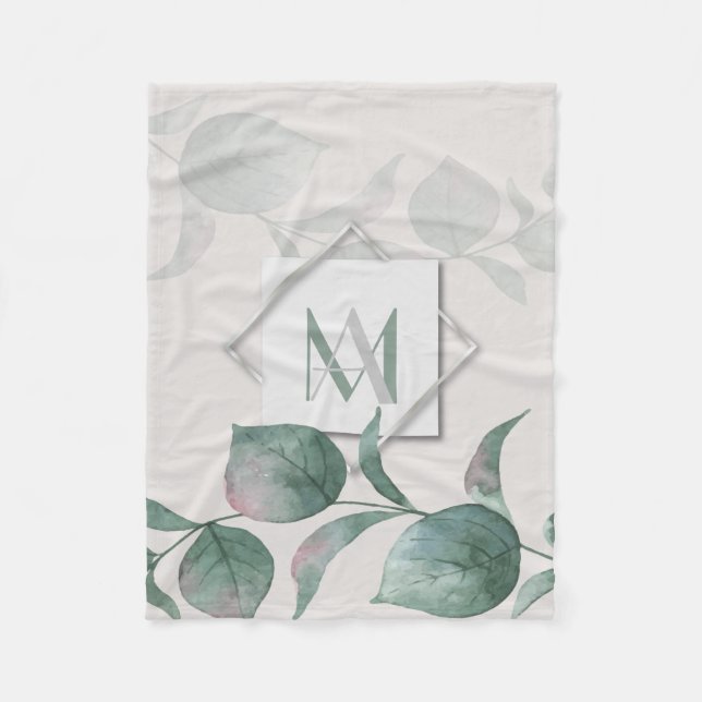 Silver Sage Eucalyptus Wedding Fleecedecke (Vorderseite)