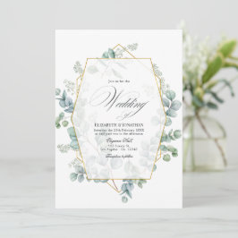 Silver Sage Eukalyptus Geometric Wedding Einladung