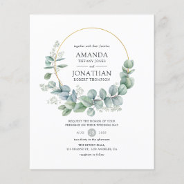 Silver Sage Geometric Eucalyptus Wedite Einladung Flyer