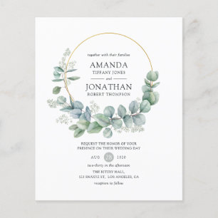 Silver Sage Geometric Eucalyptus Wedite Einladung Flyer