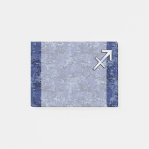 Silver Sagittarius Zodiac Sign Navy Digitale Camou Post-it Klebezettel