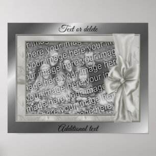 Silver Satin Bow Frame erstellen Sie Ihr eigenes F Poster