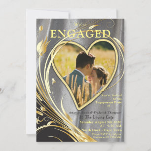 Silver Satin & Gold Blume Pracht Einladung