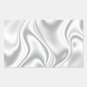 Silver Satin Rechteckiger Aufkleber