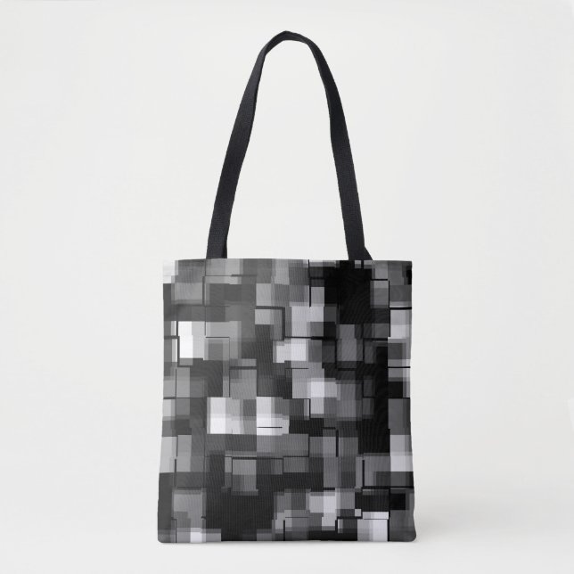 Silver Schwarz-weiß Trendy Muster Tasche (Vorderseite)