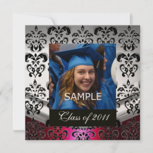 SILVER, SCHWARZE DAMASK ABSCHLUSS MONOGRAMM Champa Ankündigung